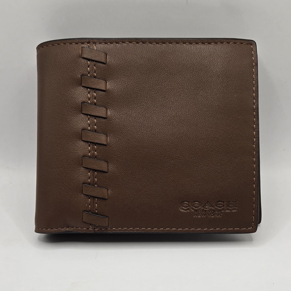 Coach 3-in-1 Whipstitch Leather Wallet Color: Saddle Brown
